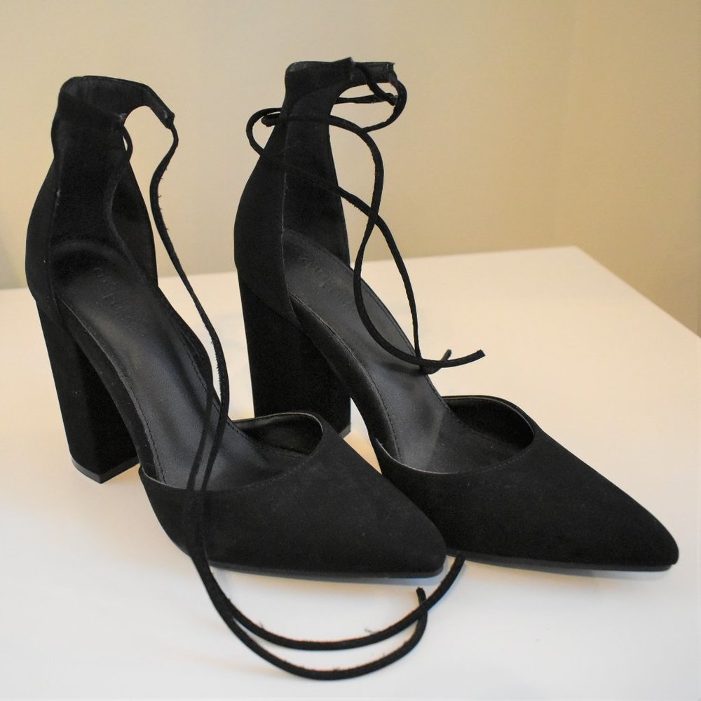 Suede Lace-Up Heels Never Worn!